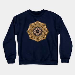 Golden Mandala art Sunflower Classic illustration, repeated pattern Crewneck Sweatshirt